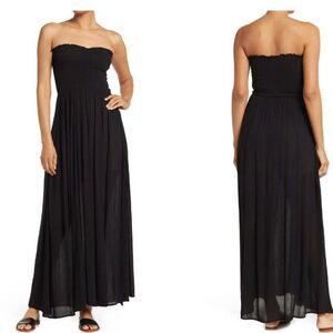Strapless Smocked Cover-Up Maxi Dress ELAN